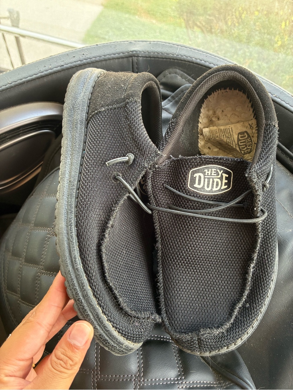 Hey Dude Wally Youth Funk Mono shoes in black, Youth size 5 / EU 37 / 23.5 cm.